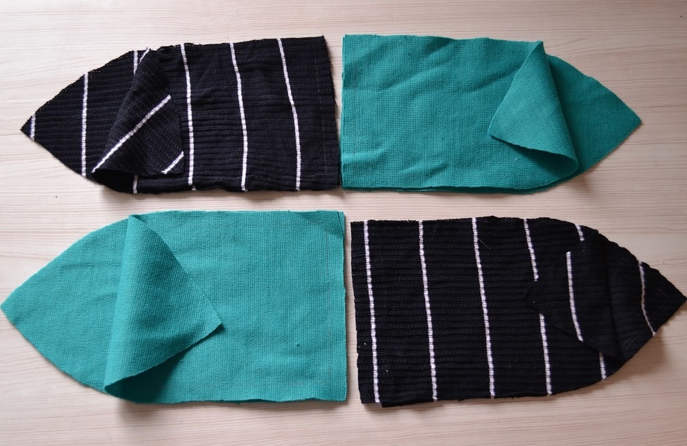 Sewing parts of jersey beanie hat