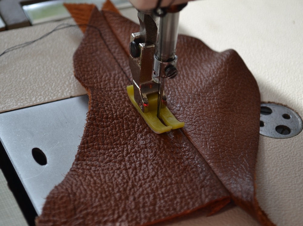 Test your first stitches on leathers