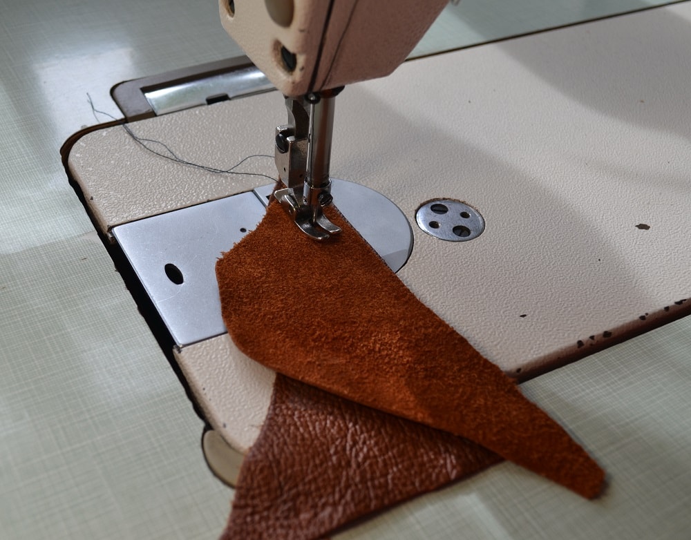 Sewing with leather on sewing machine