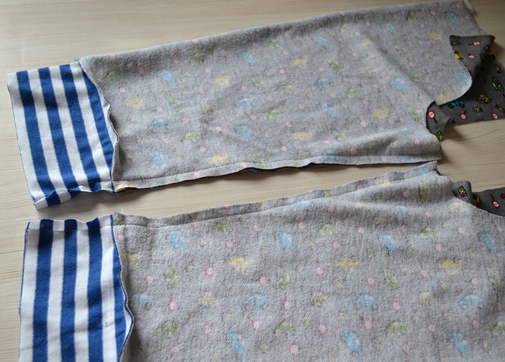 Internal seam of knit toddler pants