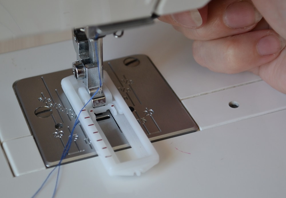 Changing a presser foot, step 2