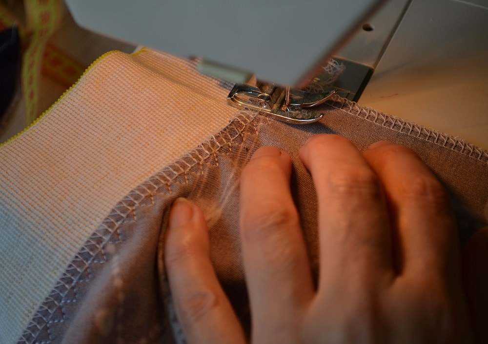 Start sewing along side seams